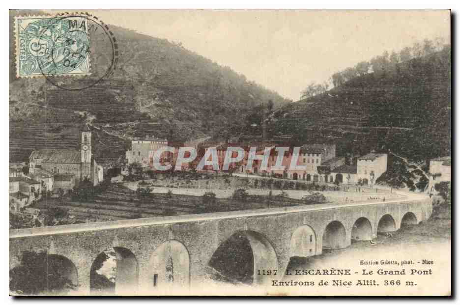L'Escarene CPA Le grand pont Environs de Nice