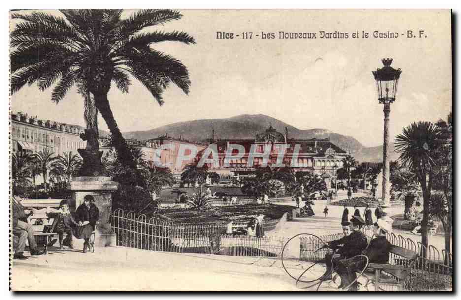 Nice CPA les nouveaux jardins et le casino