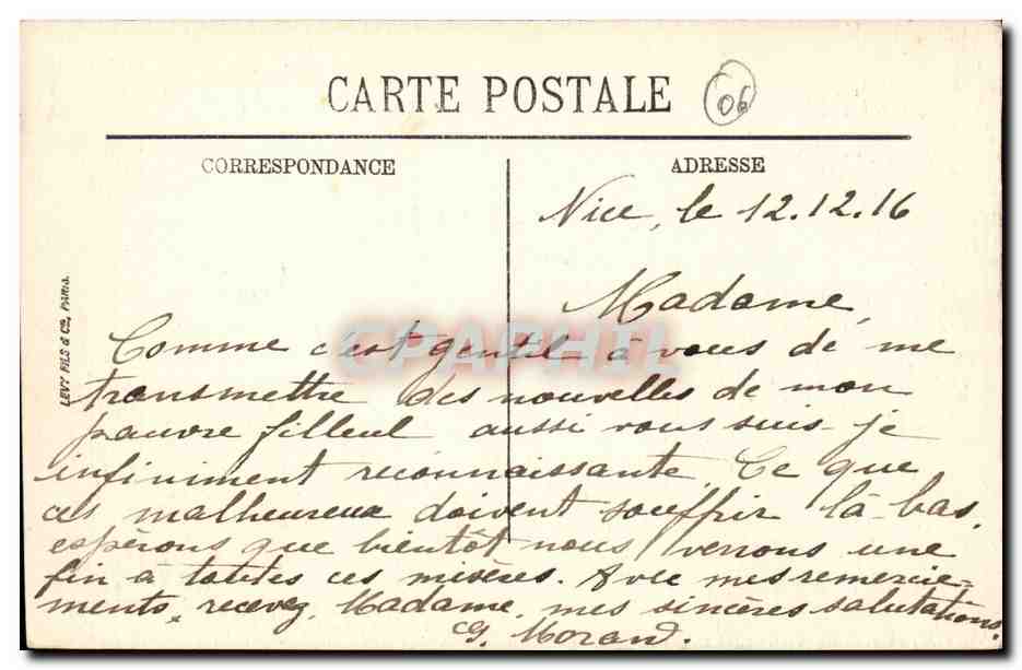 Nice CPA Vue generale du Mont Boron — Rückseite