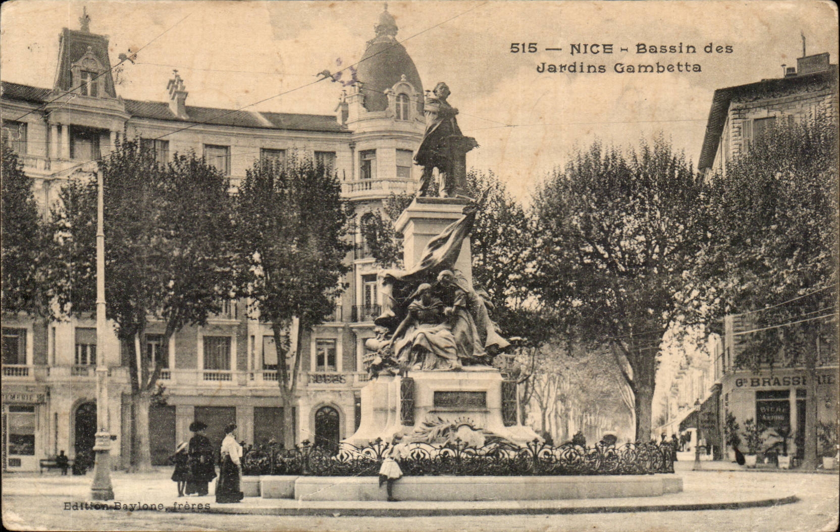 Nice CPA Bassin des jardins Gambetta