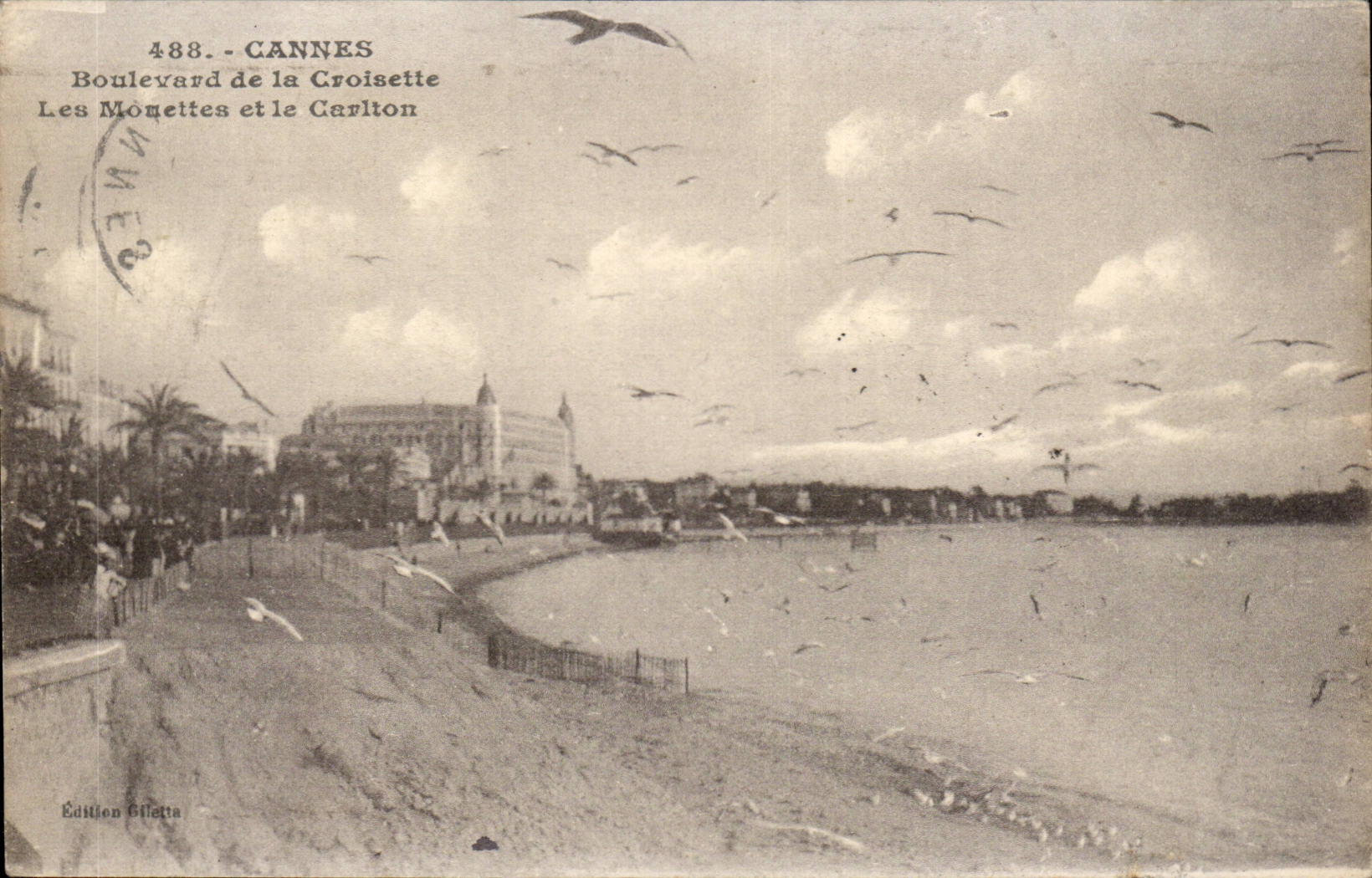 Cannes CPA Boulevard de la CRoisette Les mouettes et le CArlton