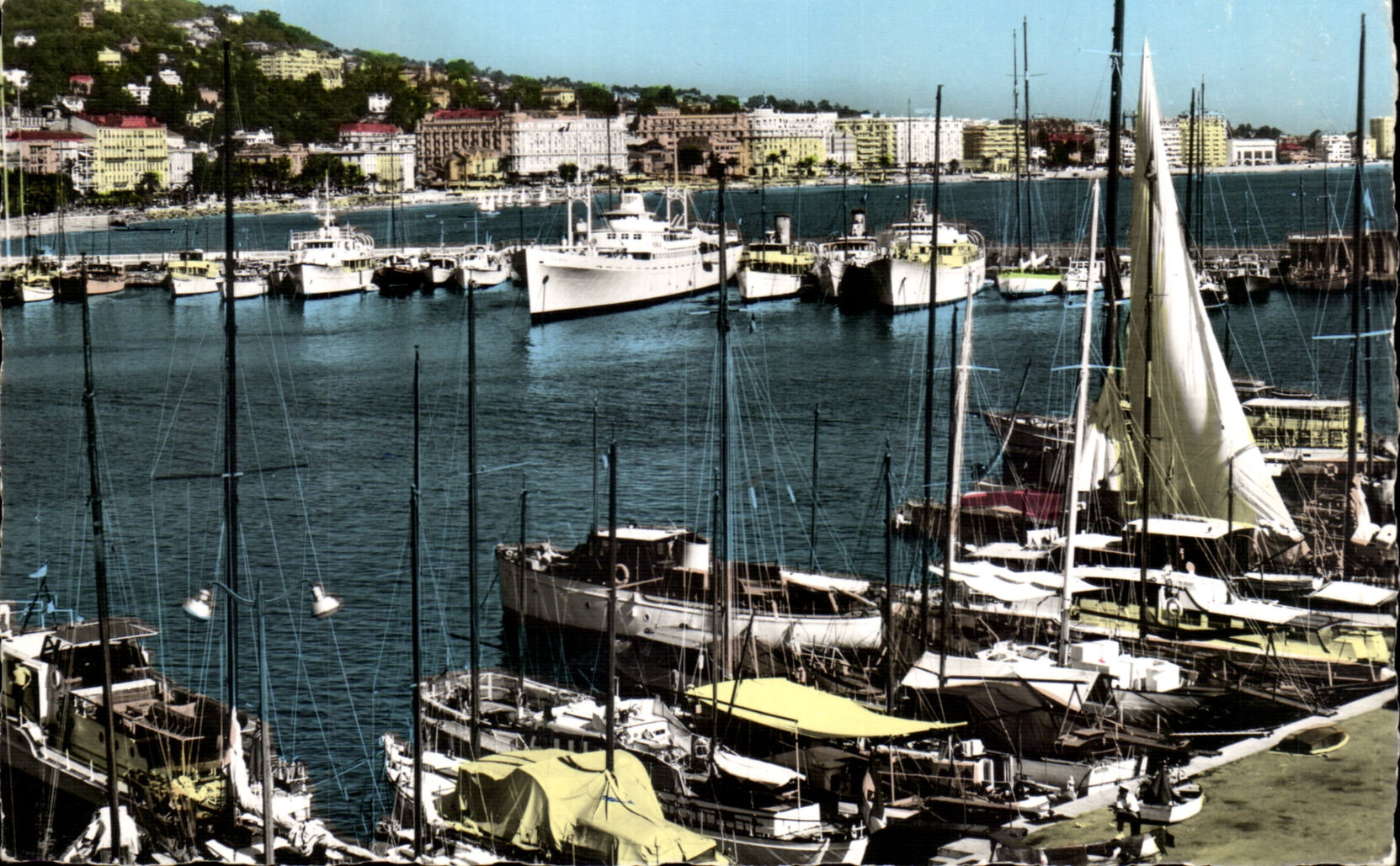 Cannes CPA Un coin d port Les yachts
