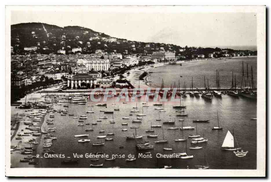 Cannes CPA Vue generale prise du Mont Chevalier