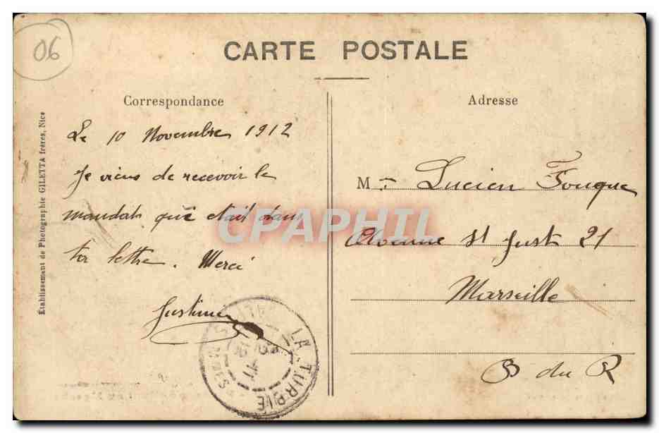 CPA Paysanne allant au marche cote d'azur (ane donkey mule) — Rückseite