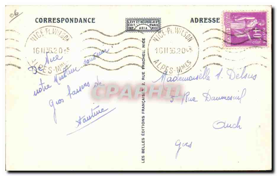 CPA La Cote d'Azur Paysanne nicoise allant au marche (ane donkey mule) — Rückseite
