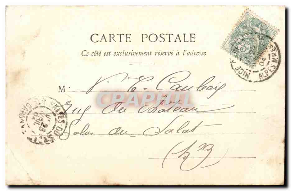 Cannes CPA Vieux chateau St Honorat — Verso