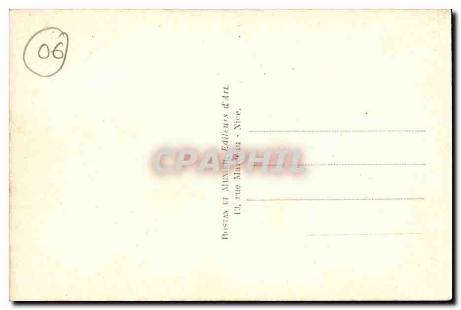Cannes CPA Le casino et le mont Chevalier — Verso