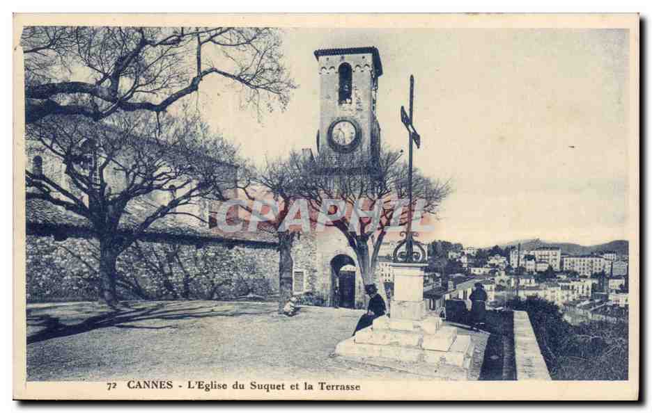Cannes CPA Eglise du Suquet et la terrasse