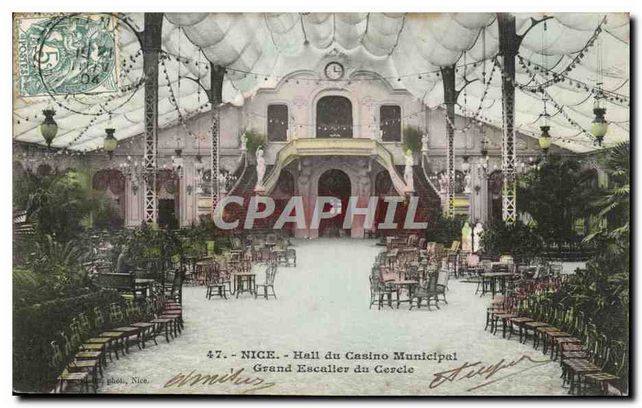 Nice - Hall du Casino Municipal - Grand Escalier du Cercle - CPA 