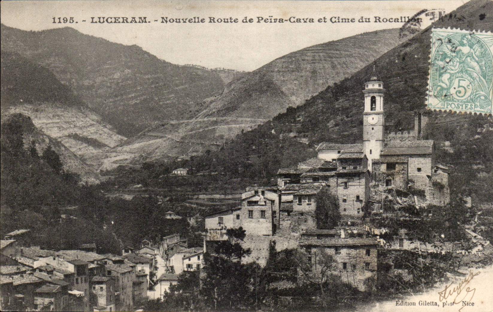 Luceram - Nouvelle Route de Peira Cava et Cime CPA 