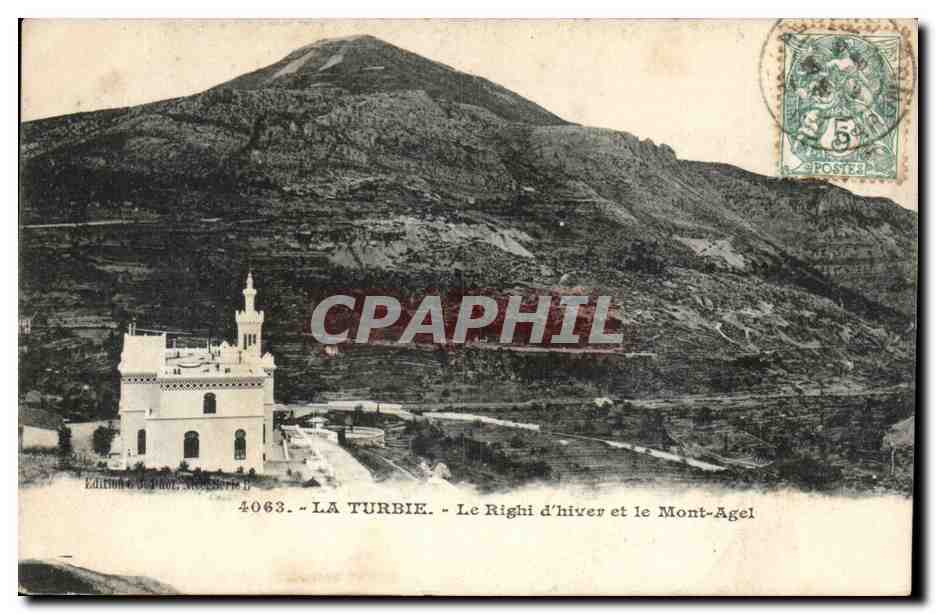 Juan Les Pins - Le Righi d'Hiver et le Mont Agel CPA 