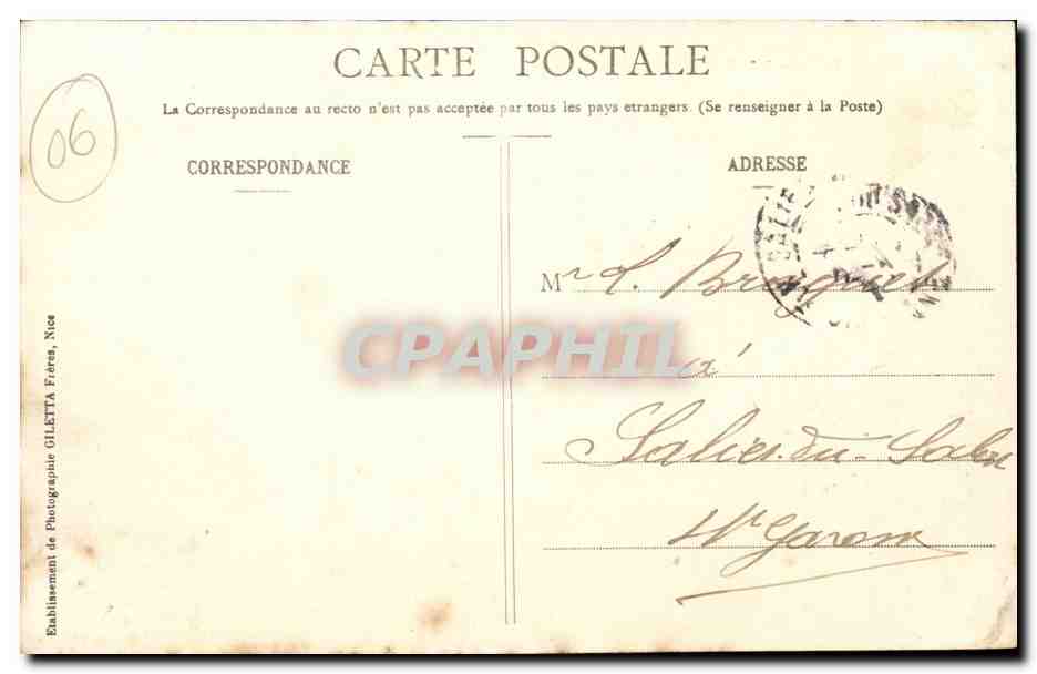 Beaulieu CPA Vue generale Vue prise de la petite Afrique — Verso