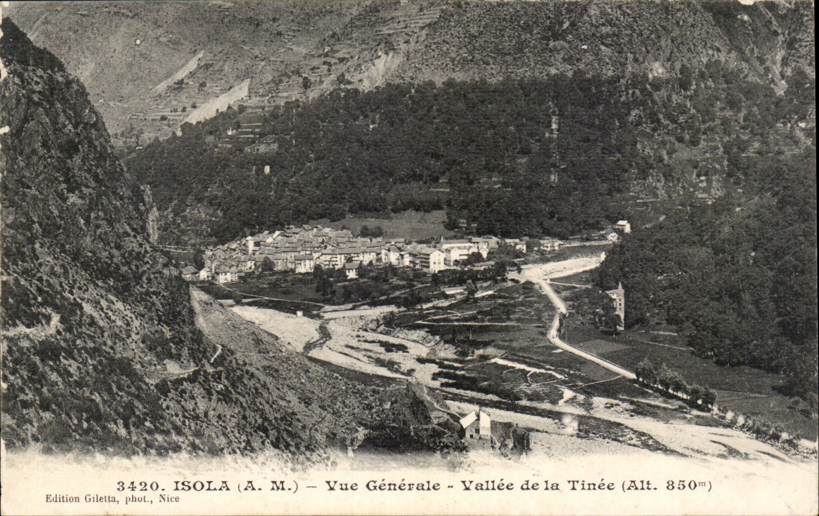 Isola CPa Vue generale Vallee de la Tinee