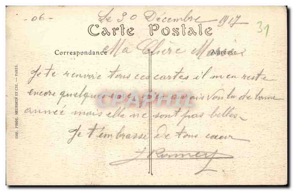 Vue sur le Garavan CPA Prise du quai Bonaparte — Rückseite