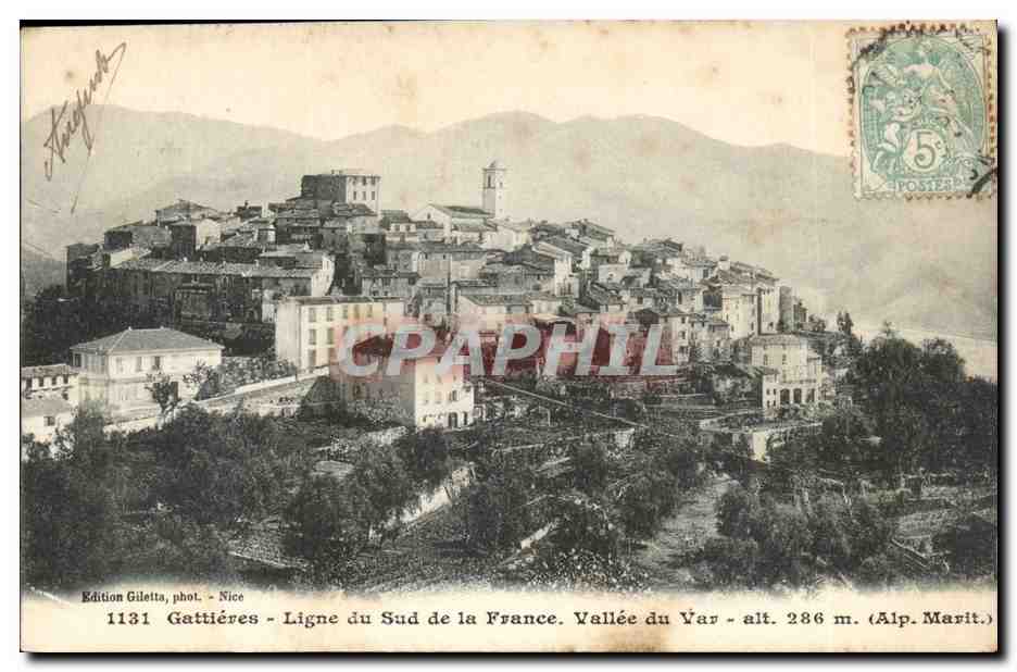 Gattieres CPa Ligne du sud de la France Vallee du Var