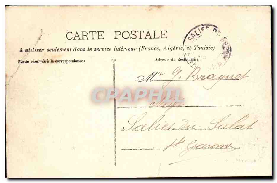 Gattieres CPa Ligne du sud de la France Vallee du Var — Rückseite