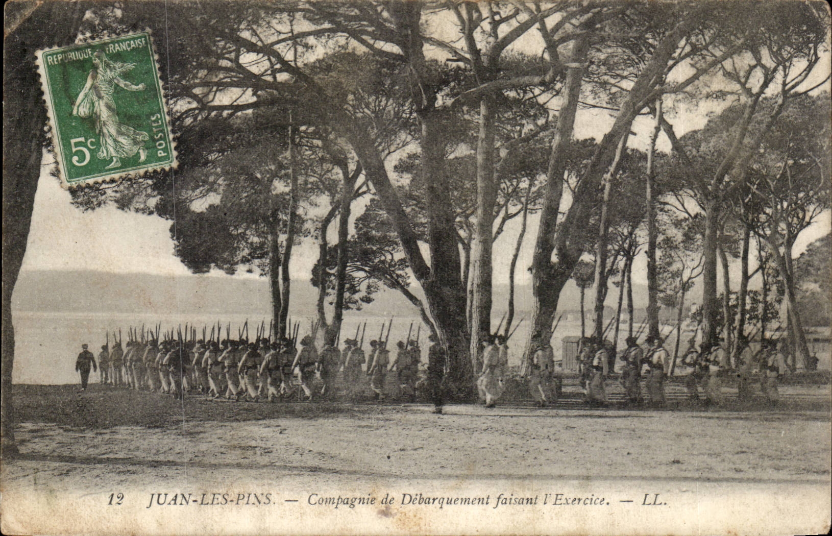 Juan-les-Pins — Compagnie de Débarquement faisant l'Exercice — LL.