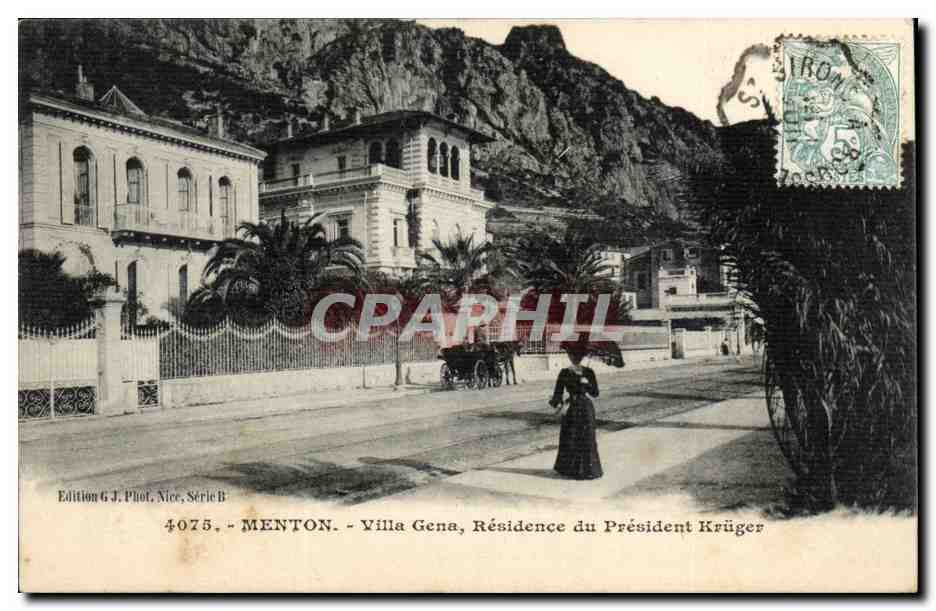 Menton - Villa Gana - Residence du President Krueger - CPA 