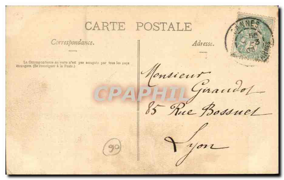 Le Cannet - Rue de la Tour des Brigands - CPA  — Rückseite