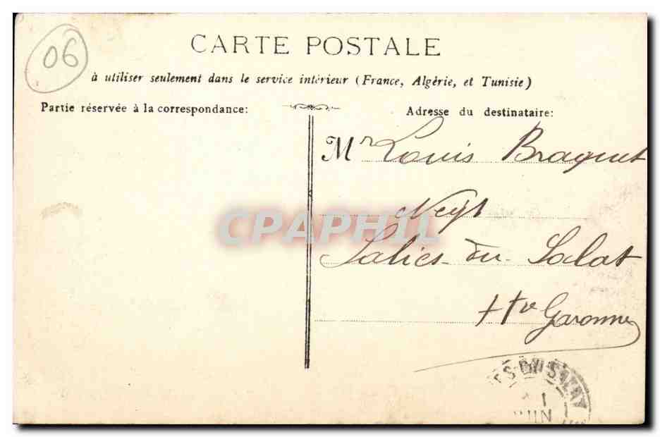 La Turbie - Vieille Rue - Arc Romain - CPA  — Verso