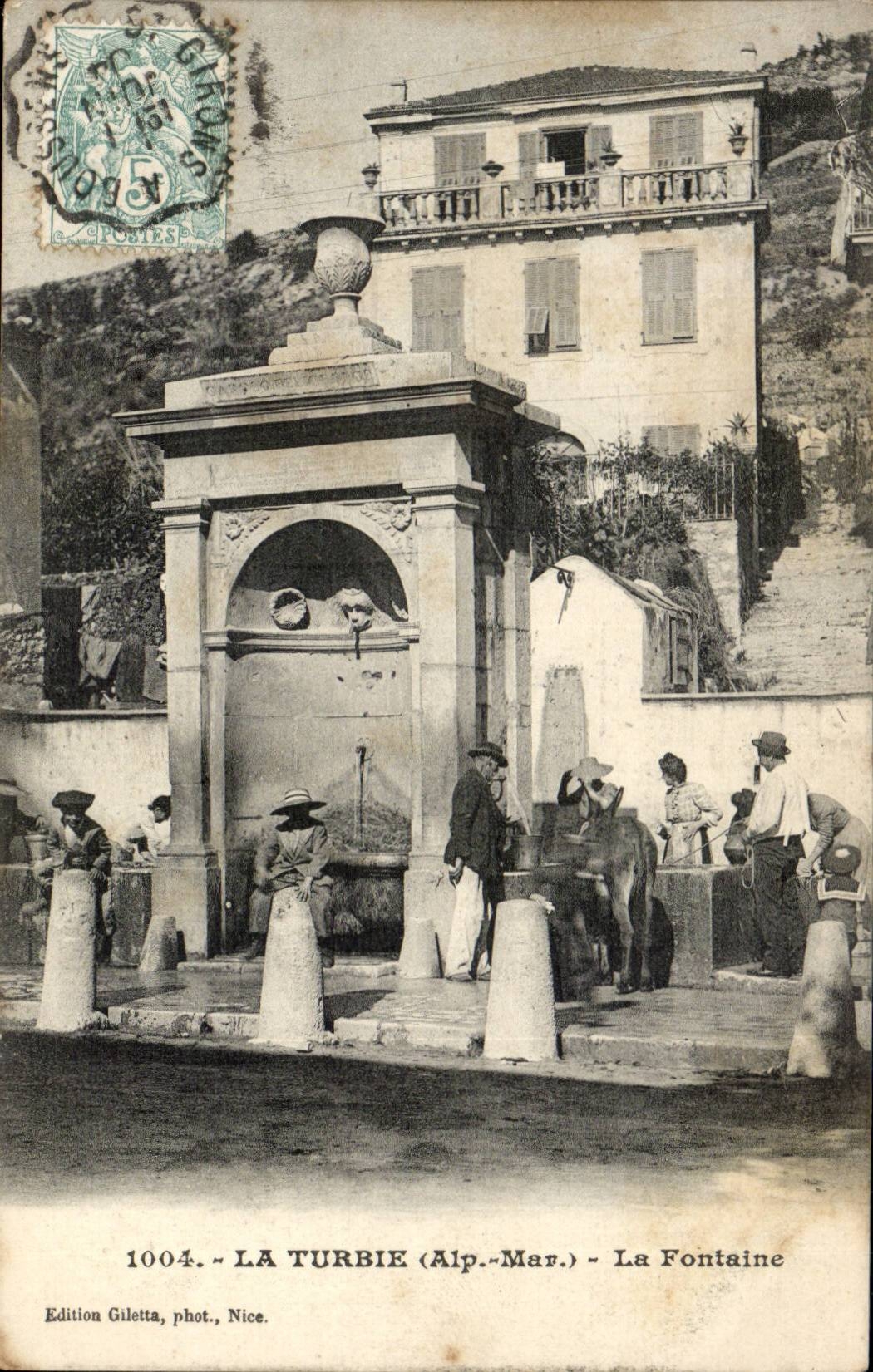 La Turbie (Alp.-Mar.) — La Fontaine — Édition Giletta, phot. Nice, n° 1004