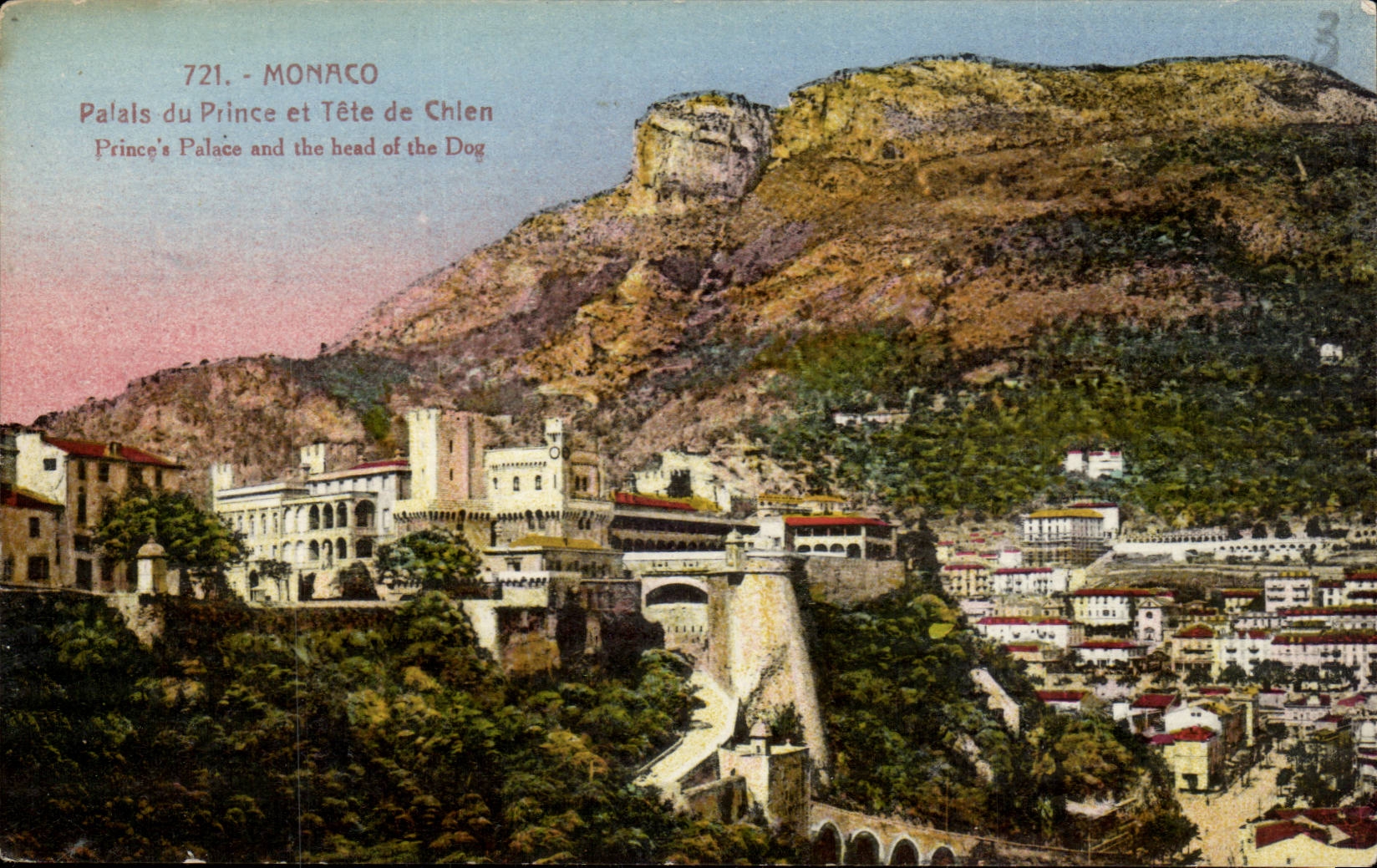 Monaco CPA Palais du prince et tete de chien 