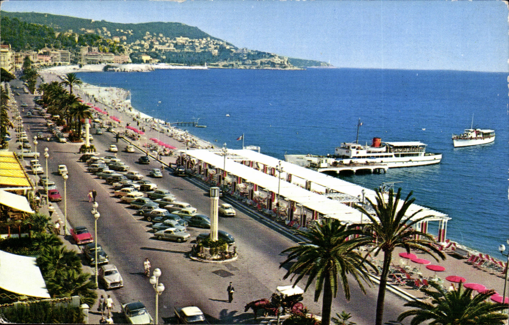 Nice CPM La promenade des anglais et le mont Boron