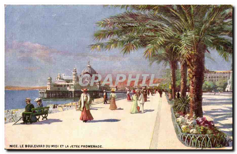 Nice CPM Le boulevard du Midi et la jetee promenade
