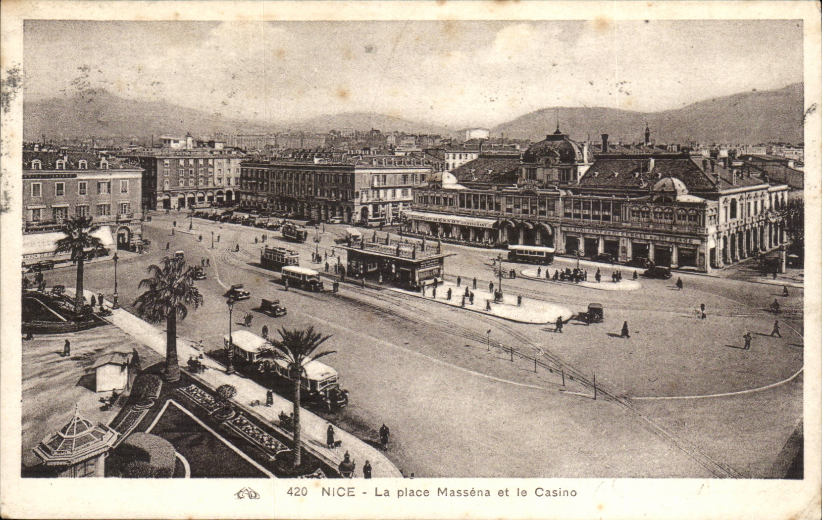 Nice CPA la place Massena et le casino