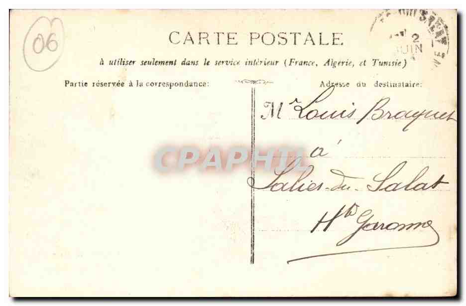 Nice CPA Le Paillon — Rückseite