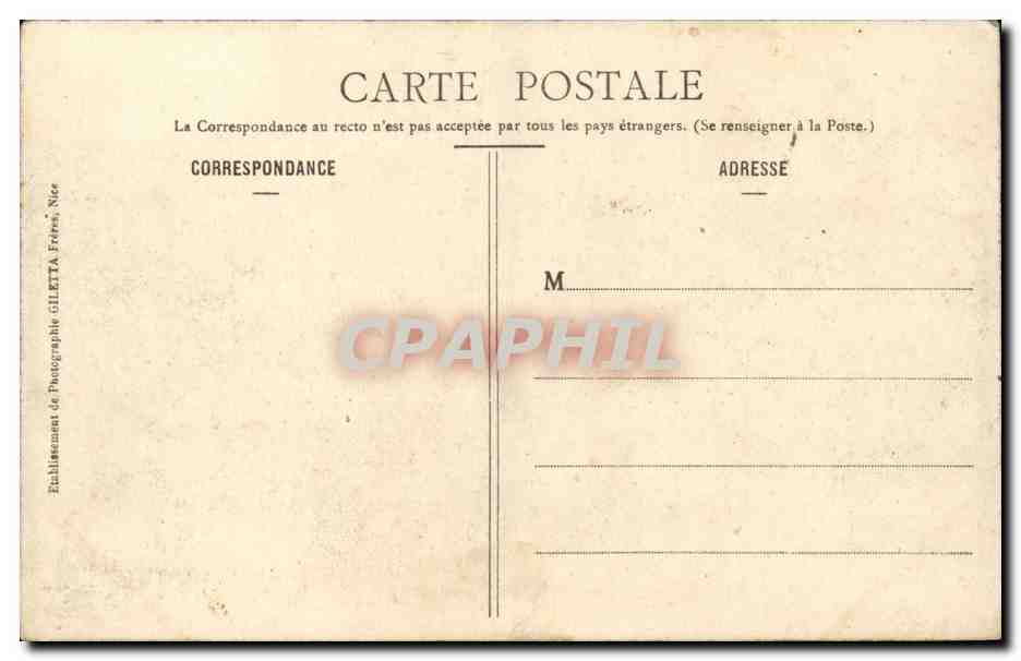 Castillon CPA Route de Menton a Sospel  — Verso