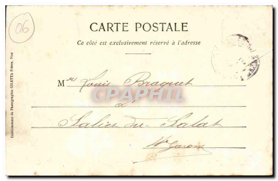 Fontan - Vallee de la Roya - Frontiere - Environs de Nice - CPA  — Rückseite
