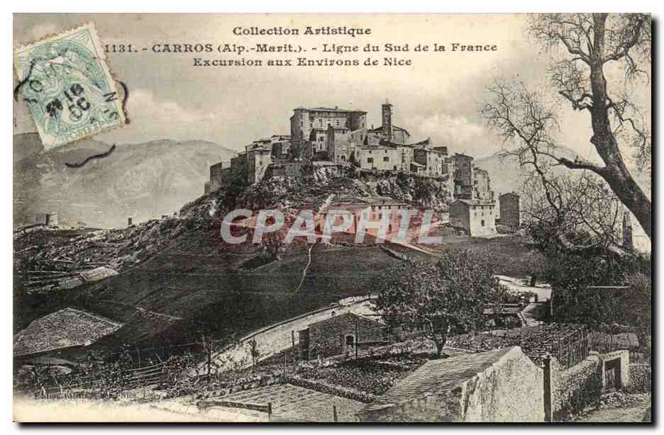 Carros - Ligne du Sud de la France - Excursion aux Environs de Nice - CPA 