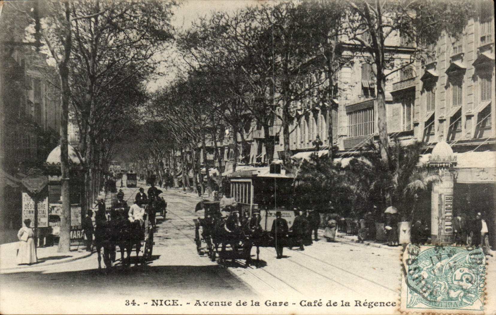 Nice - Avenue de la Gare - Cafe de la Regence - CPA 
