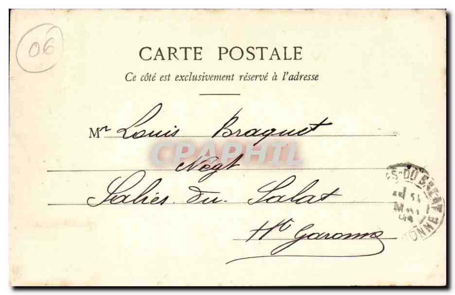 Nice - Avenue de la Gare - Cafe de la Regence - CPA  — Rückseite