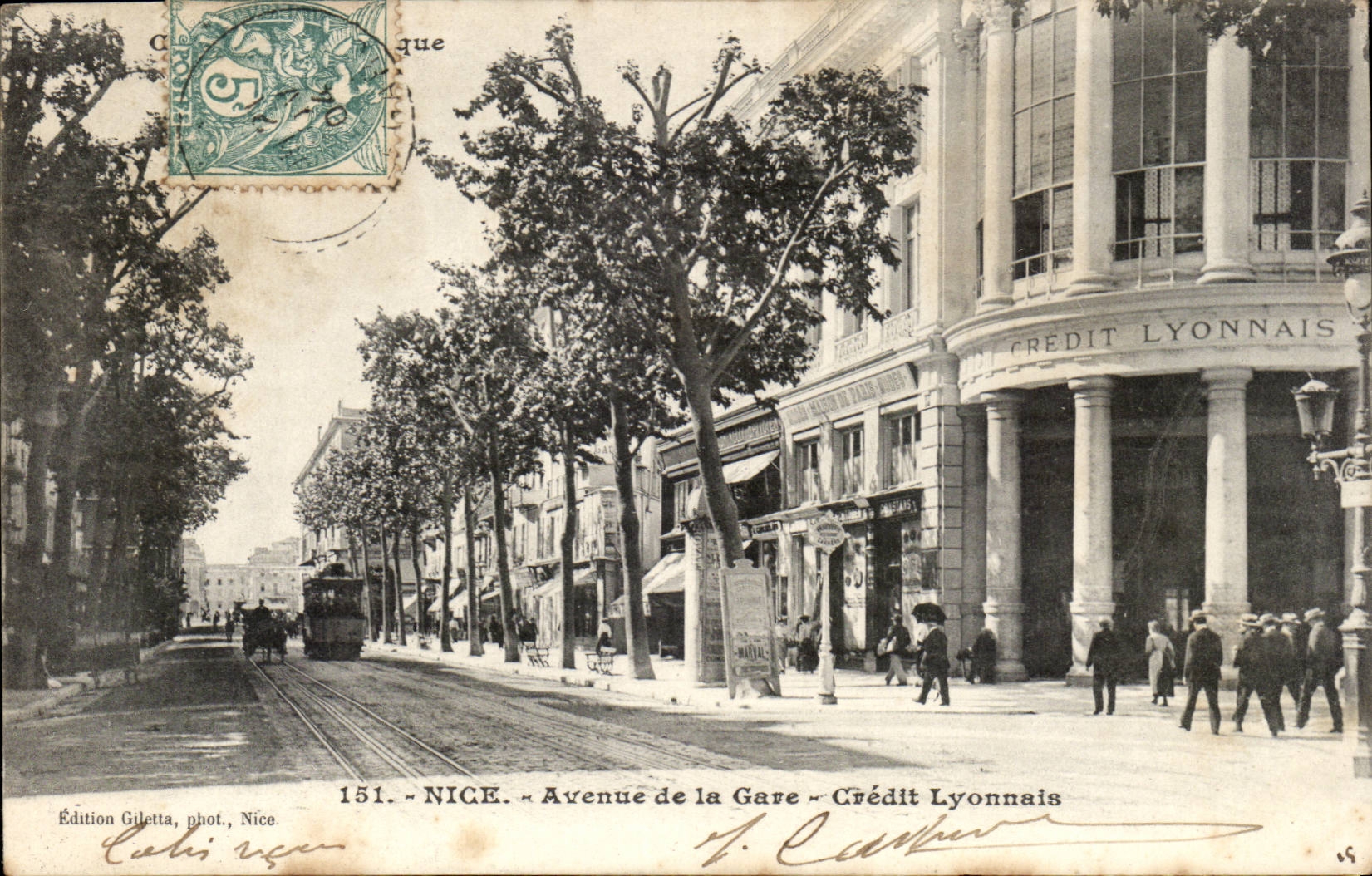 Nice - Avenue de la Gare - Credit Lyonnais (banque bank) - CPA 