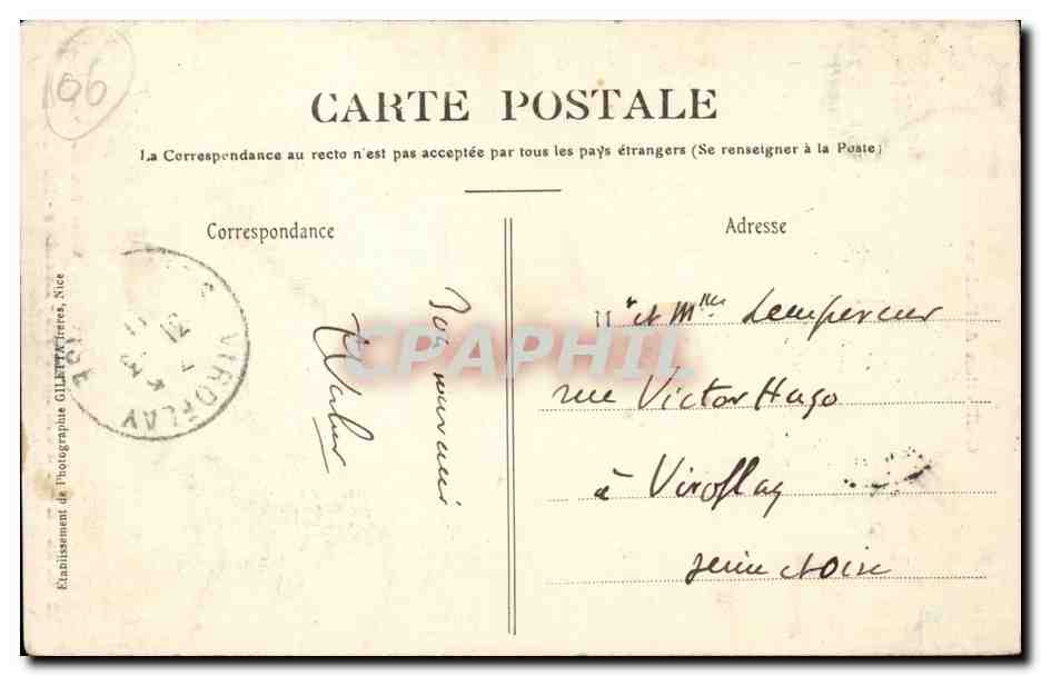 Nice - Palais Lascaris - CPA  — Rückseite