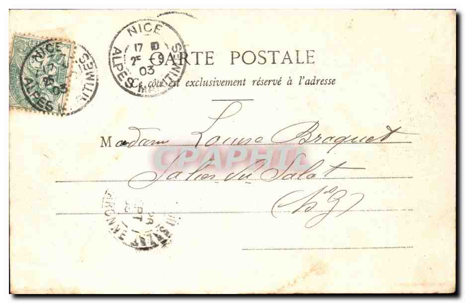 Nice CPA La plage et la promenade du Midi — Rückseite