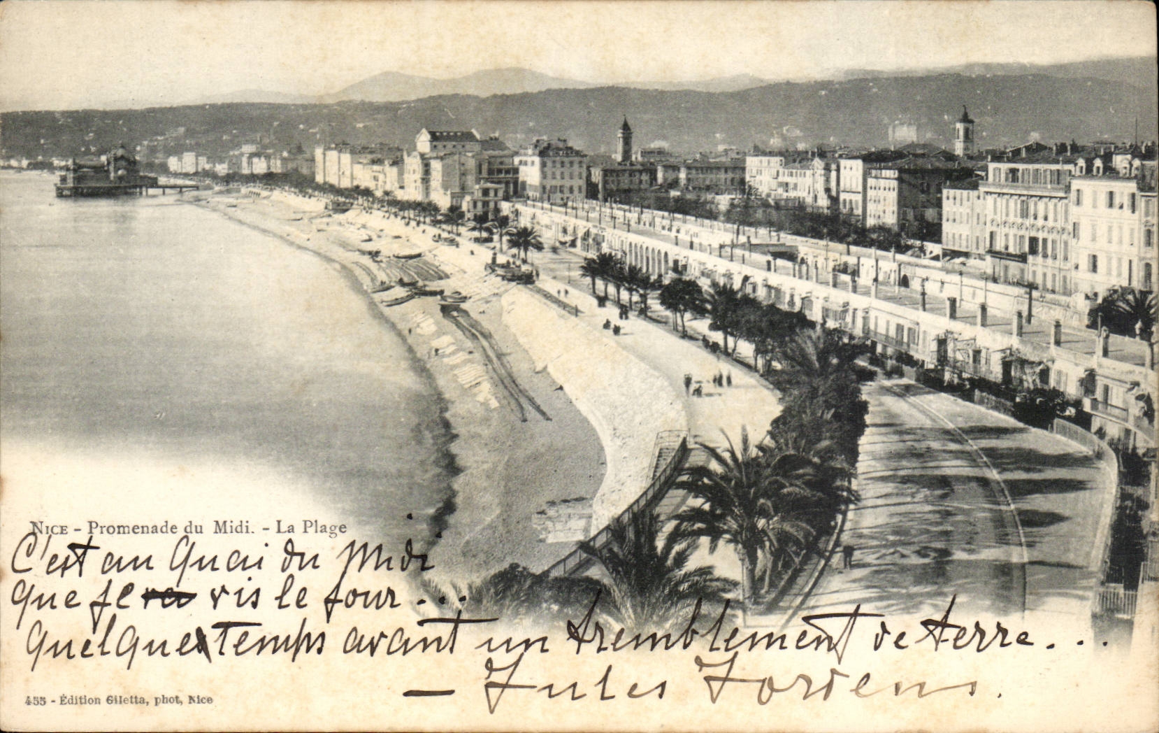 Nice CPA Promenade du Midi La plage
