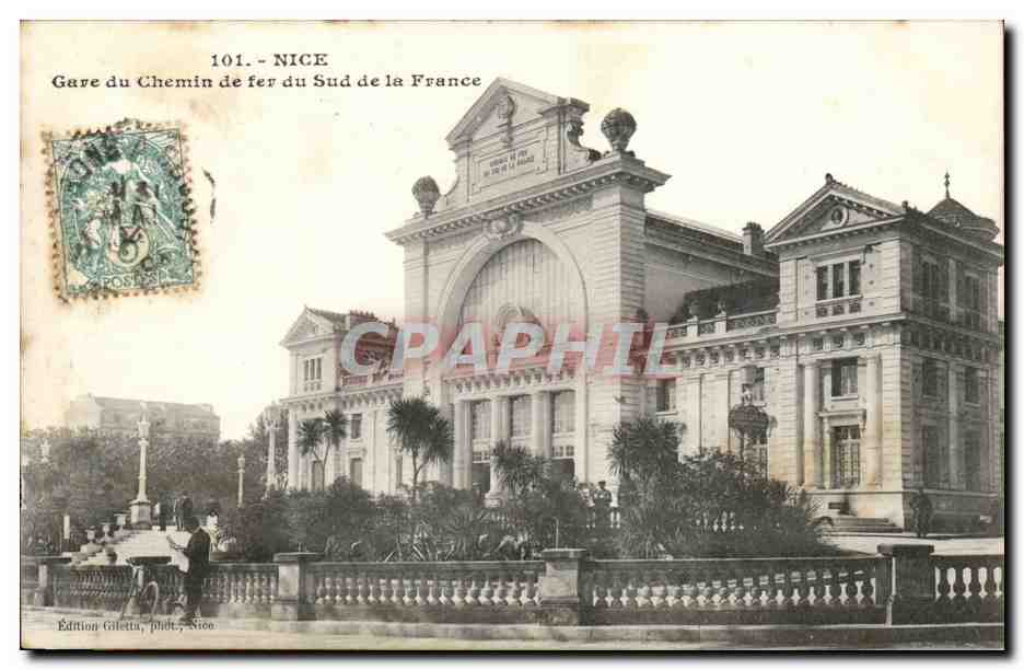 Nice CPA Gare du chemin de fer du sud de la France