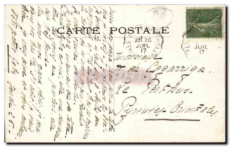 Nice CPA Vue generale entre les Pins prise du chateau — Rückseite