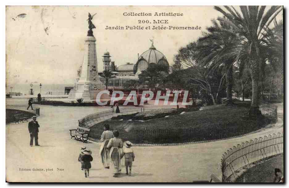 Nice CPA Jardin public et jetee promenade