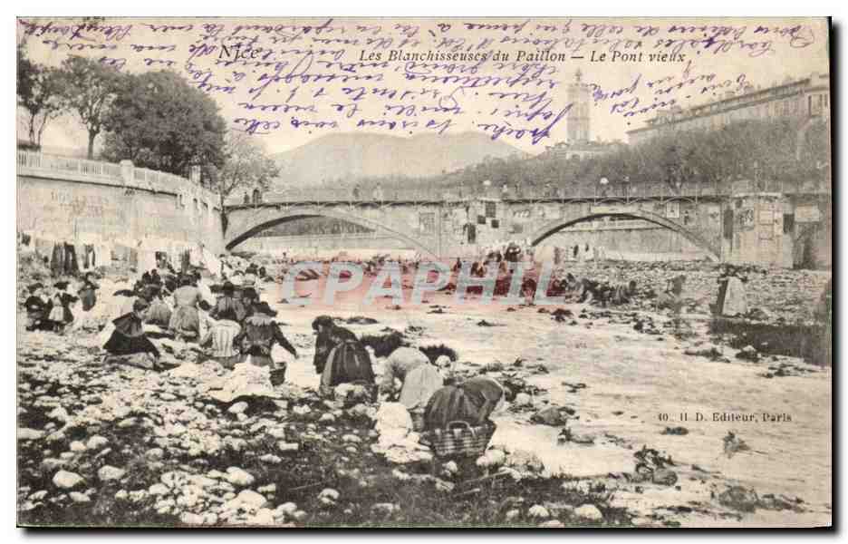 Les Blanchisseuses du Paillon — Le Pont vieux — D. Editeur, Paris, n°40