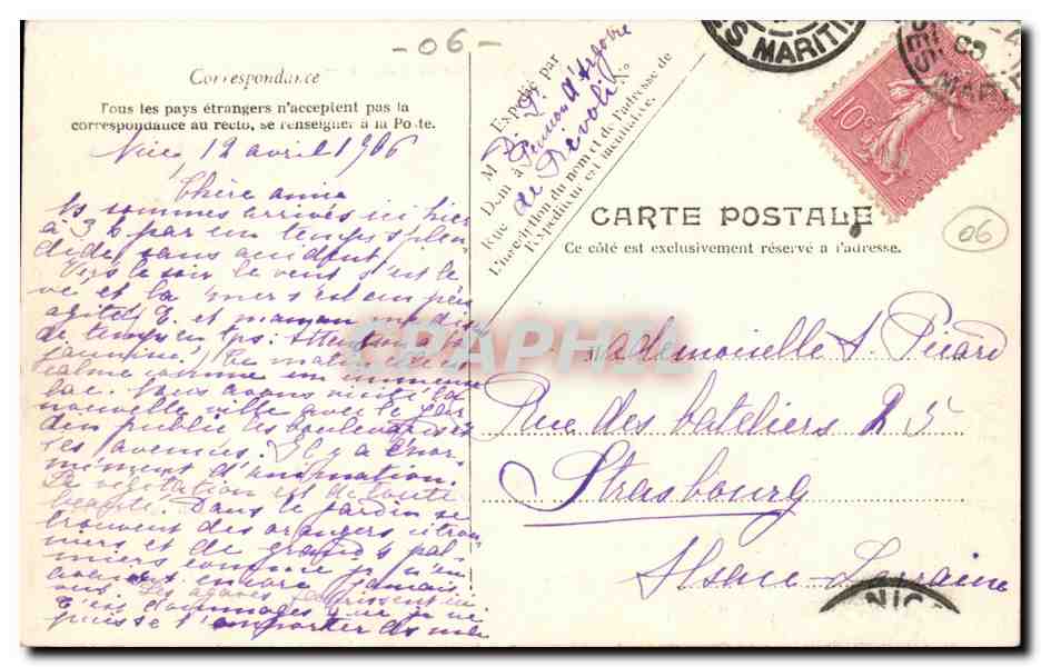Les Blanchisseuses du Paillon — Le Pont vieux — D. Editeur, Paris, n°40 — Rückseite