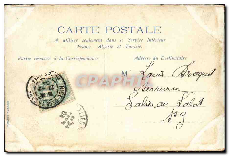 Nice CPA CArnaval de Nice 4 fevrier 1904 — Rückseite