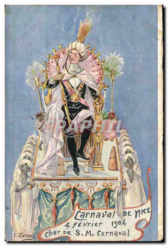 Nice CPA CArnaval de Nice 4 fevrier 1904 Char de S M Carnaval