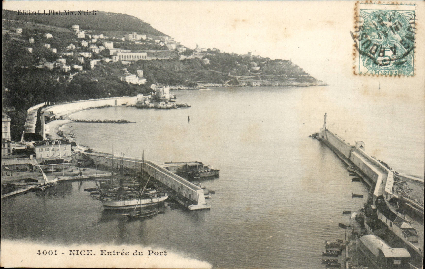 NICE - Entrée du Port — Édition G.J. Phot. Nice, Série R, n° 4001