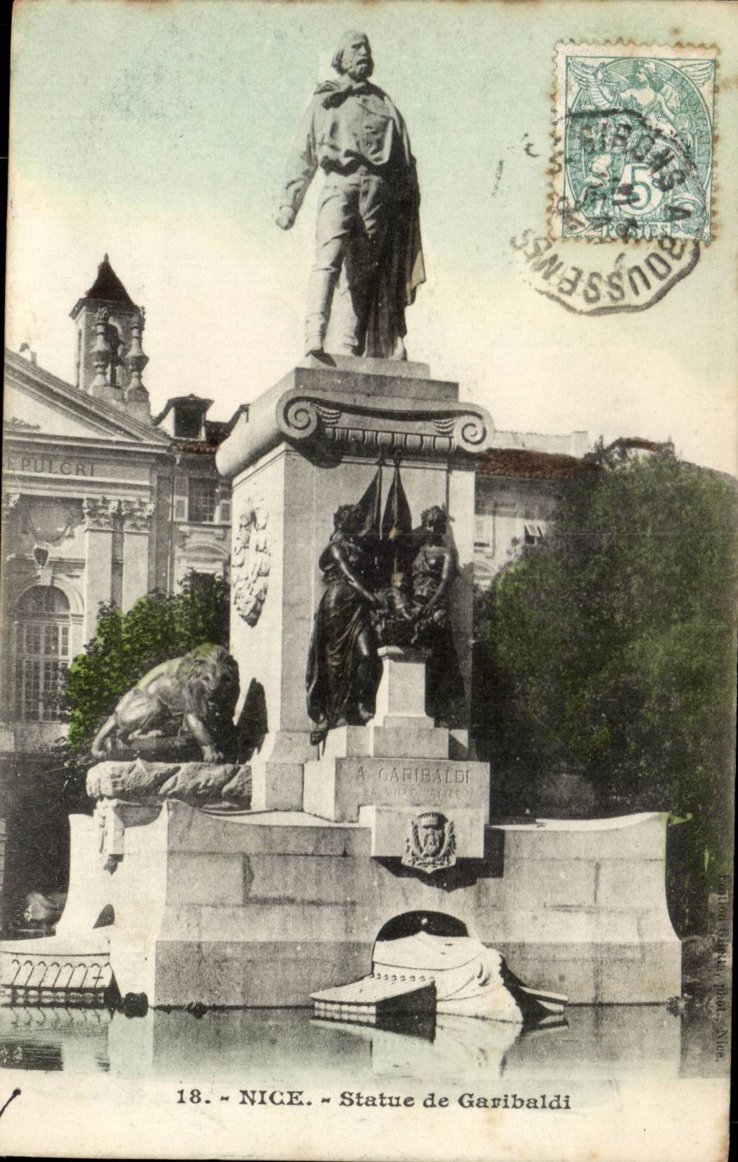 Nice CPA Statue de Garibaldi