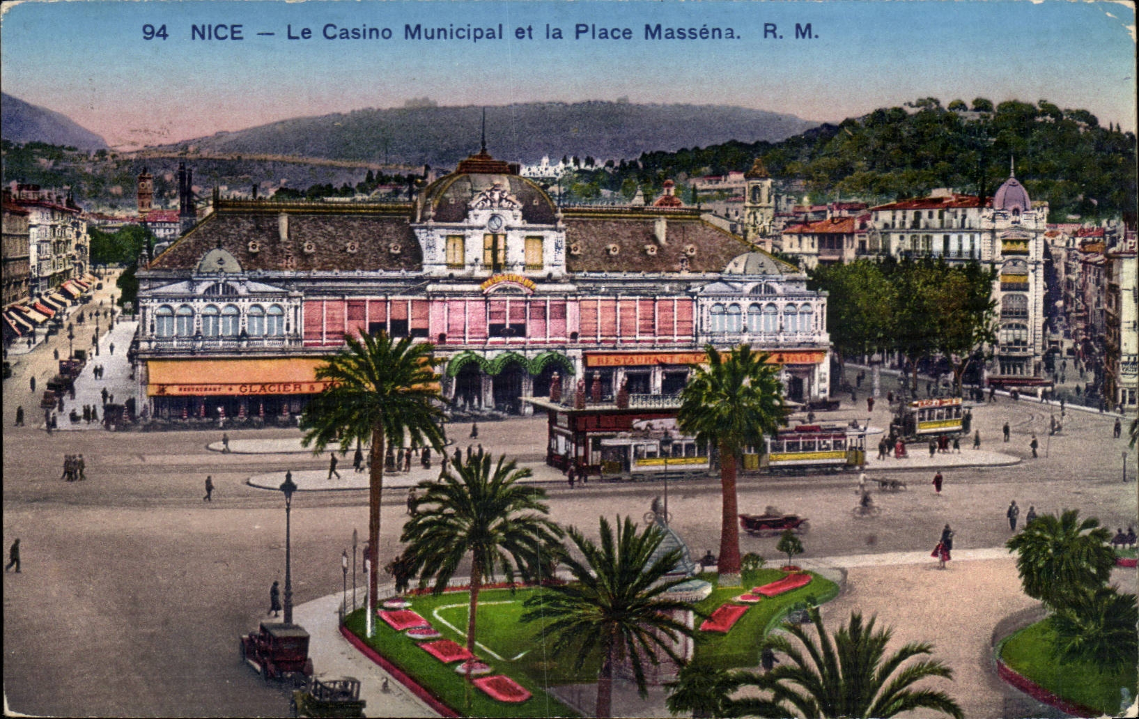 Nice CPA Le casino municipal et la place Massena