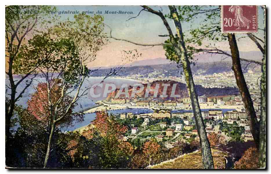 Nice CPA Vue generale prise du Mont Boron